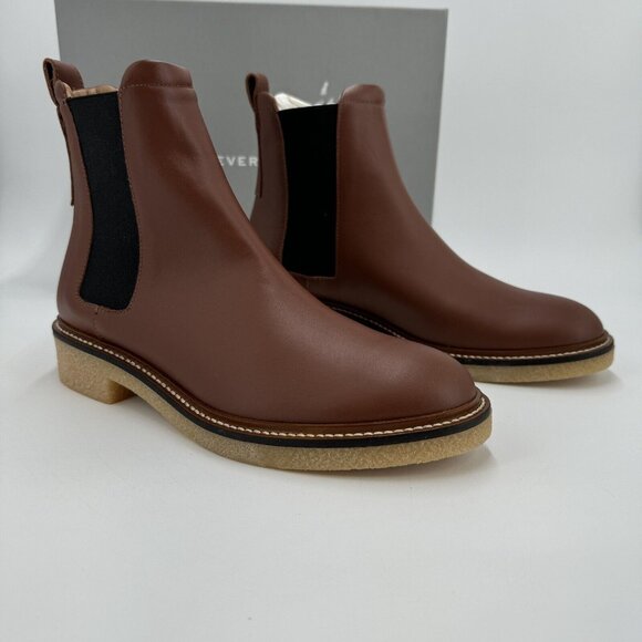 Everlane The Italian Leather Chelsea Boot Tobacco Brown 7.5 Women's Gum Outsole - Picture 5 of 10